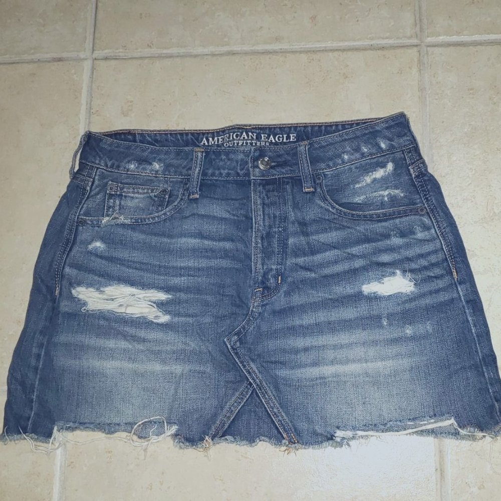 American Eagle Blue Jeans Skirt Size 10
